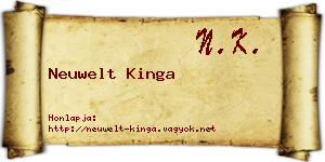 Neuwelt Kinga névjegykártya